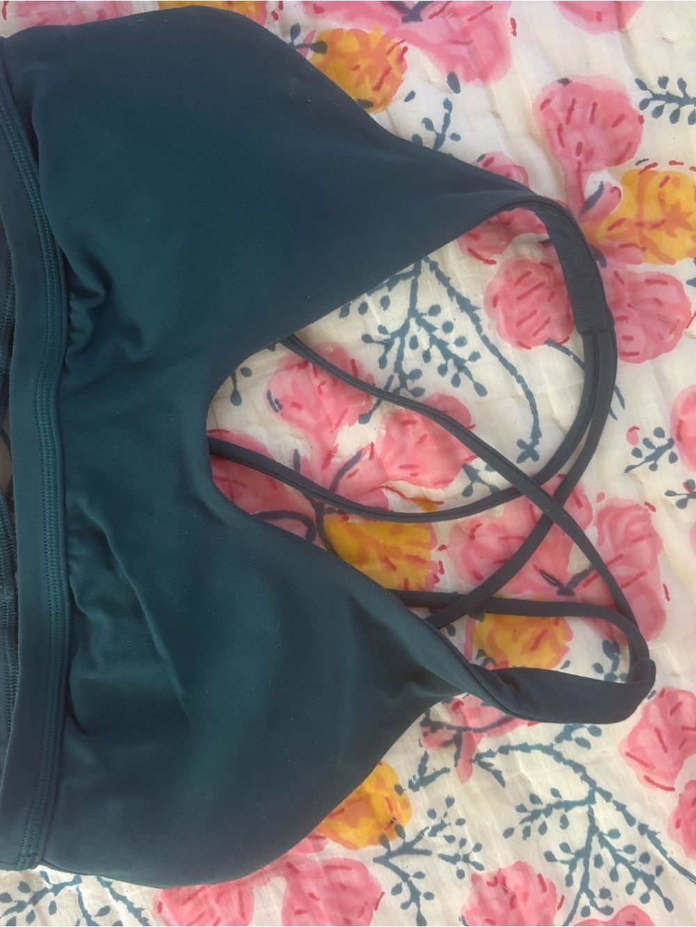 Lulu Lemmon Deep Teal Strappy Sports Bra